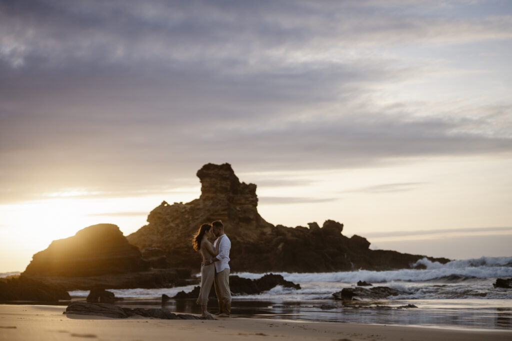 Couple together at beach