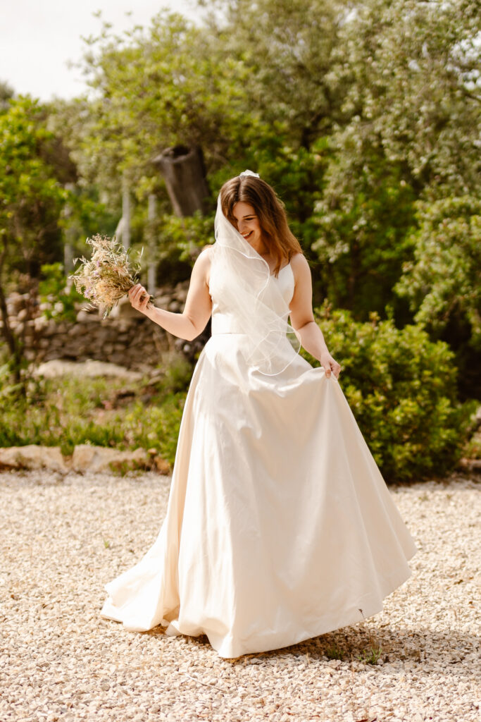 Bride holding Bouquet in Loule, Portugal