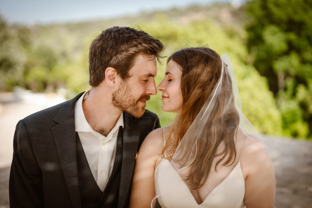 Groom and bride in Loule, Portugal