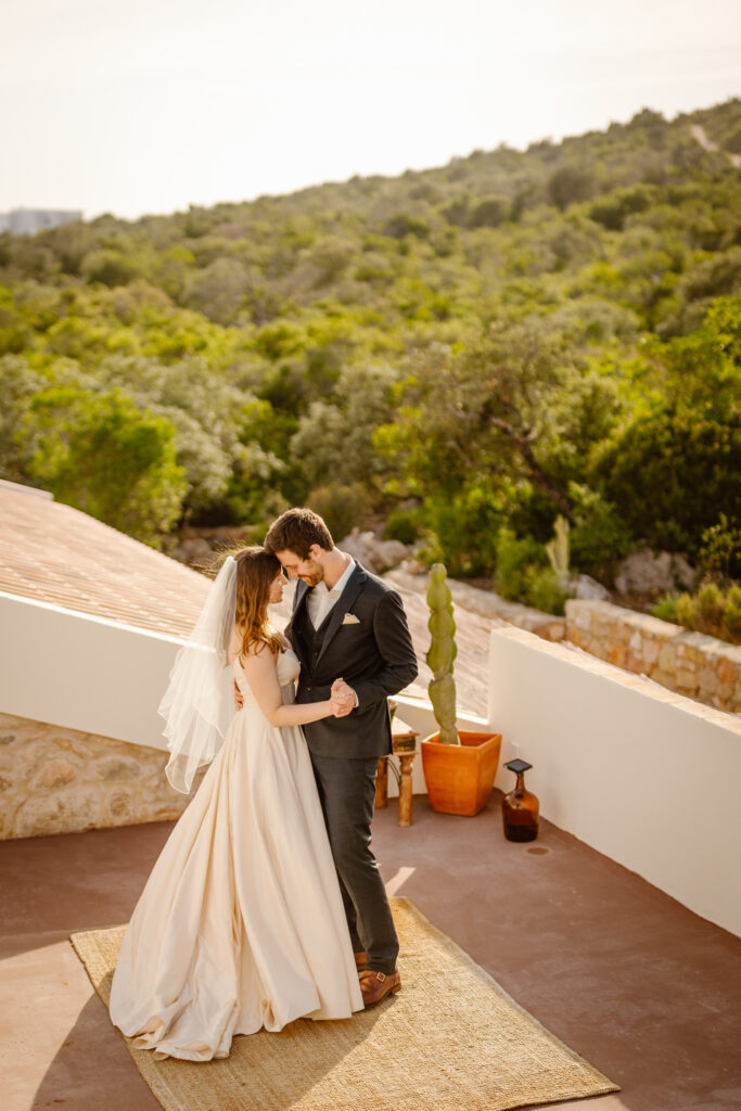 Bride and groom in Loule, Portugal