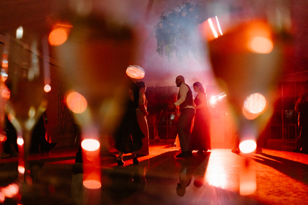 groom dancing at wedding party Albufeira Champagne glasses