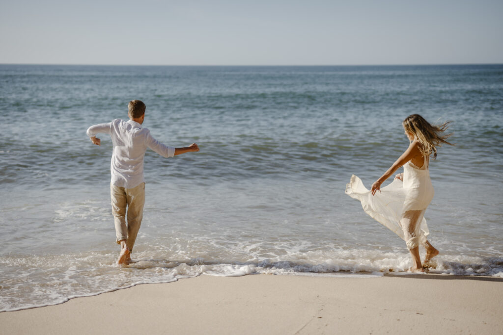 Couple playing in the water