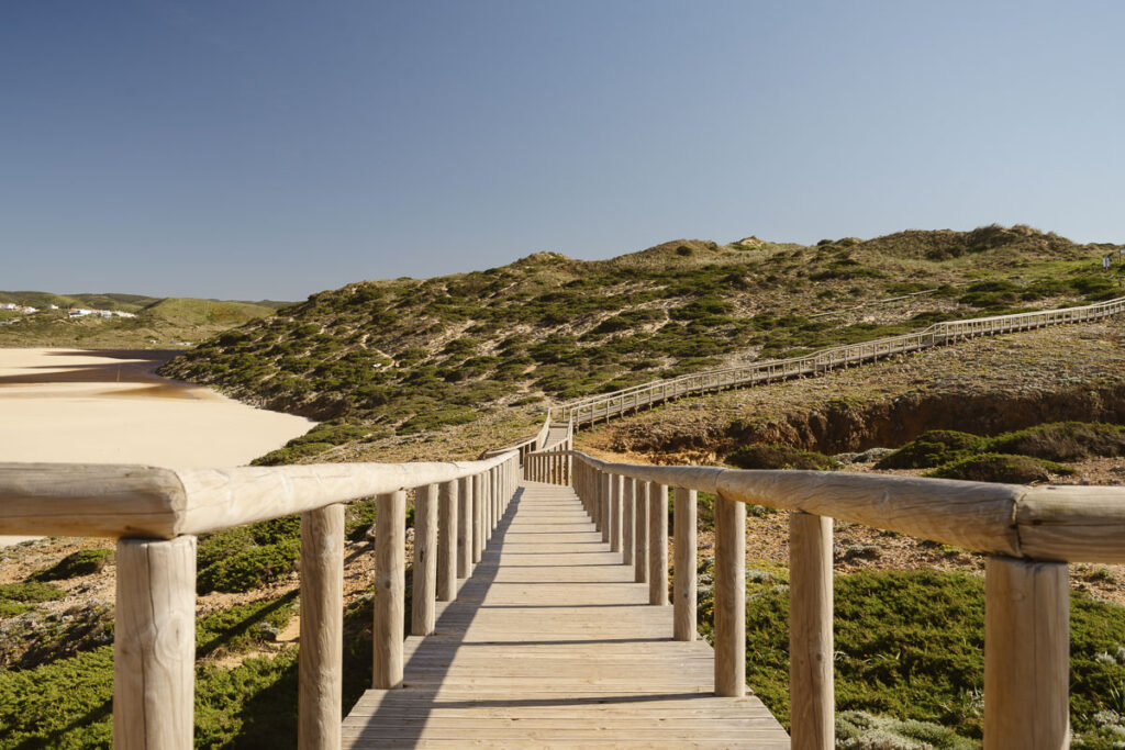 Wooden bridge in Bordeira, Portugal