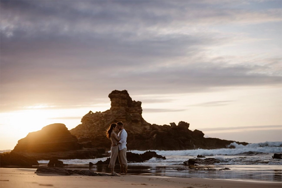 romantic dress engagement session portugal