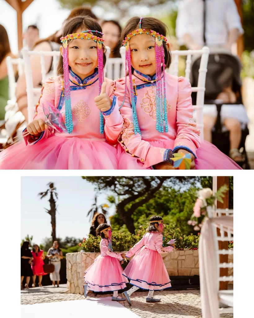 flower-girls-in-traditional-pink-dresses-algarve-ceremony