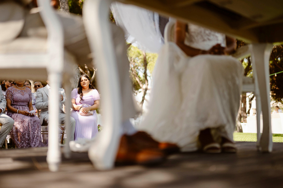 garden wedding portugal ceremony bridesmaid