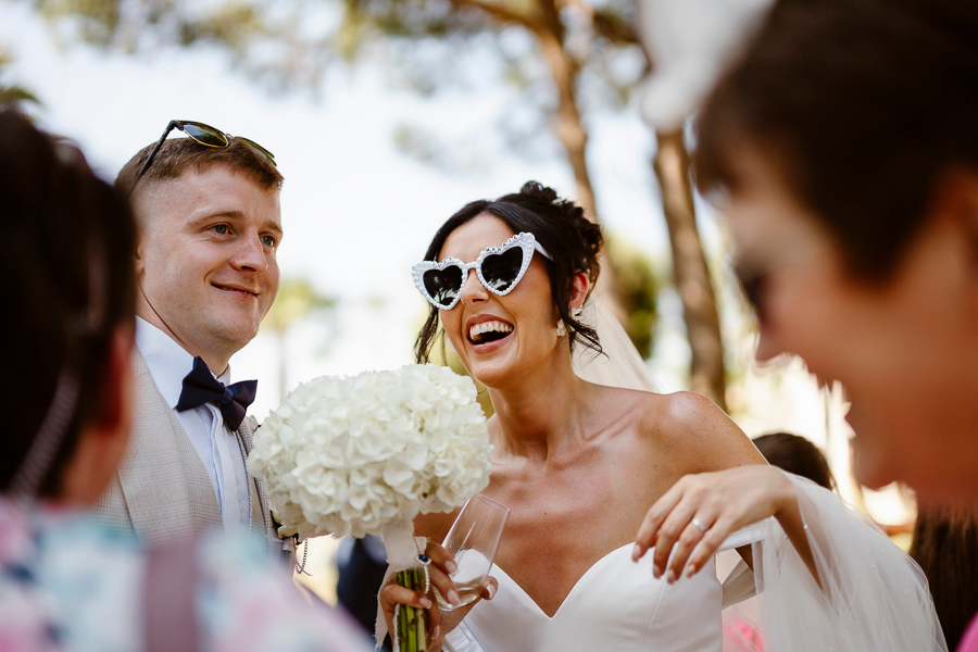 wedding sunglasses heartshape